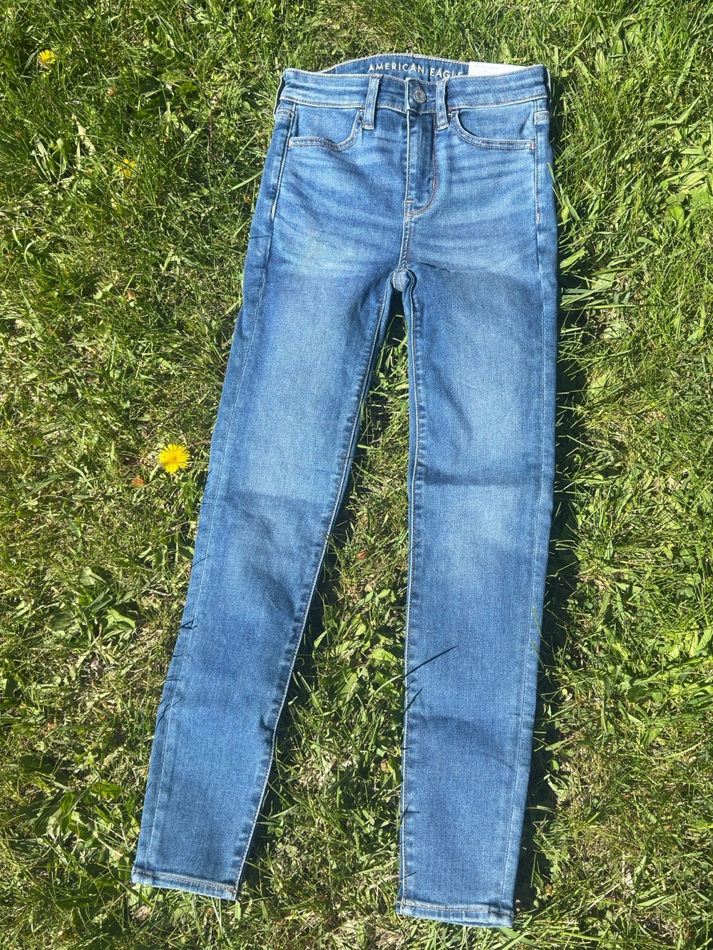 American Eagle High Waisted Super Stretch Skinny Jeans/Jeggings Size 24/00 NWT